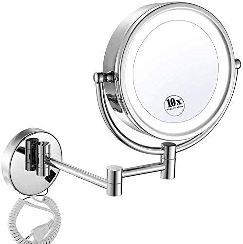 Miroir de rasage mural grossissant 10X FIDEMM chrome contre le manque de précision
