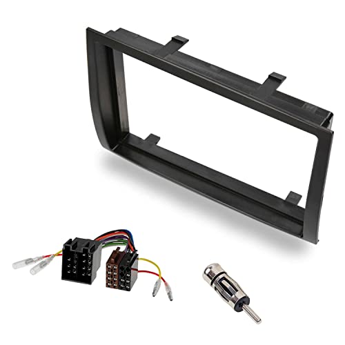 Audioproject A423 - Set Cache-Radio Double DIN Compatible avec Fiat Ducato Citroen Jumper Peugeot Boxer à partir de 2006 Adaptateur Radio + Adaptateur d'antenne Cache-Radio Noir Cover