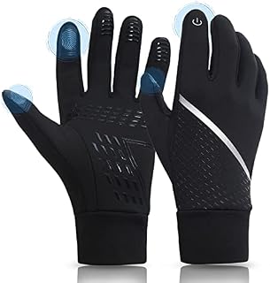 KELOYI Winter Gloves Touchscreen Warm Thermal Cycling Gloves Anti Slip Windproof Running Gloves for Men Women Black