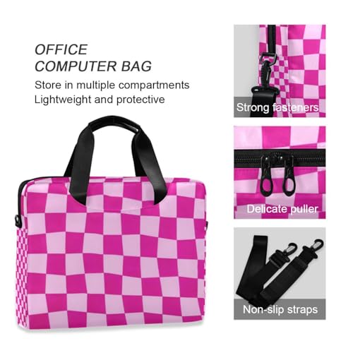 Bolso Maletín para Laptop 15.6 Pulgadas Rosado a Cuadros miniatura 6
