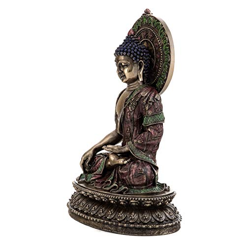 Estatua Buda Shakyamuni 10.5 pulg. Bronce y resina miniatura 2