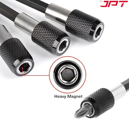 Image of JPT 1 /4 inch Hex Shank Magnetic Bit Holder | Quick Release Screwdriver Extension Bar | 150mm Long Drill Bit Holder with Adjustable Collar for Impact Driver & Electric Drill