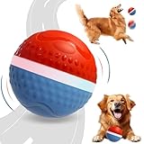 Yagizaul Peppy Pet Ball for Dogs Automatic Moving Bouncing Rotating Ball with Led Lights Smart Interactive Dog Toy Activated Rolling Wicked Ball for Medium Large Dogs USB Rechargeable, blue-orange