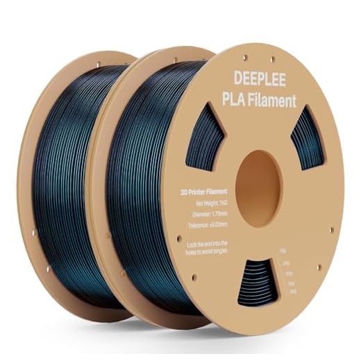 DEEPLEE Galaxy PLA 3D Printer Filament 1.75mm 2kg, Sparkle Black Glitter PLA, Dimensional Accuracy +/-0.02mm, Colorful Twinkling Shiny 3D Printing Filament