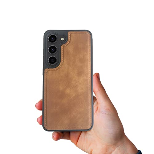 Image of A rtistque Premium Pu Leather Back Cover Case for Samsung Galaxy S23 Plus 5G | Drop Protection | Raised Camera Edges - Brown