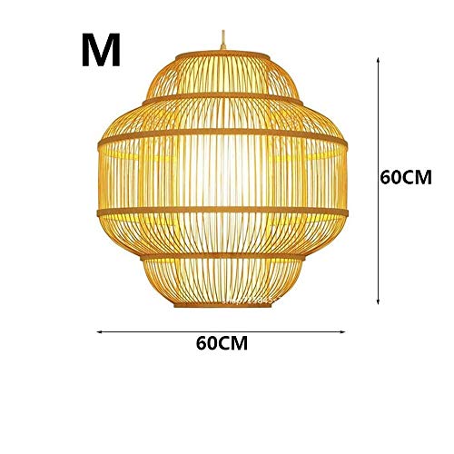 Plafonnier rotin géométrique suspension vintage E27 fait main - 7