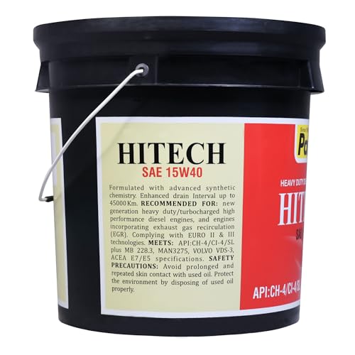 Image of PALCO HITECH 15W40 API: CI4 / SL Heavy Duty Diesel Engine Oil Synthetic Technology | Maximum Power & Superior Protection | For SUVs, MUVs & Crossovers | 10 Litres