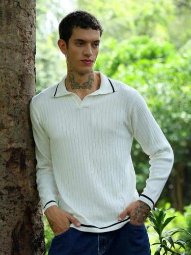 Image of Kvetoo Full Sleeve Winter Wear Woolen Collar Polo Sweater for Men