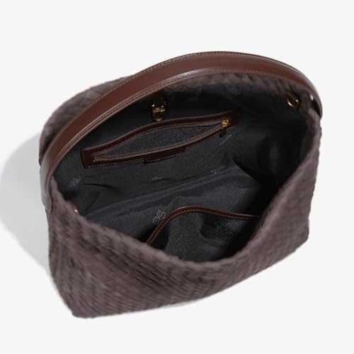 Bolso tejido de hombro para mujer de cuero vegano miniatura 2