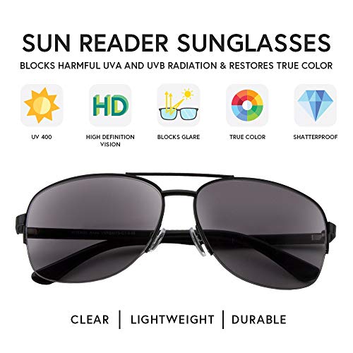 Vitenzi Sunglasses With Readers For Men And Women Square Full Readers - Anzio In Black #TOP2