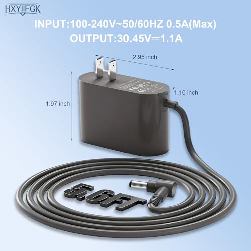 Image of 30.45V 4.8mm*1.7mm Cordless Vacuum Cleaner Charger Compatible with Dyson