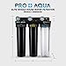 PRO+AQUA Elite Series GEN2 PRO-100-E 3-Stage Whole House Water Filtration System for City & Well Water with Pressure Gauges | Reduces Contaminants, Sediment, Chemicals, Heavy Metals, with 1” Ports