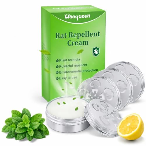 4 Pack Rodent Repellent Outdoor, Mouse Repellent with Peppermint Oil for for Indoor & Outdoor Use...