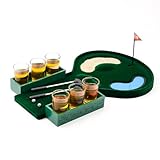 Homoji Mini Golf Drinking Game Set for Adults Portable Indoor/Outdoor Realistic Putting Green with Shot Glasses, Golf Balls Clubs Fun Party Games for Golf Lovers, Nights Social Gatherings