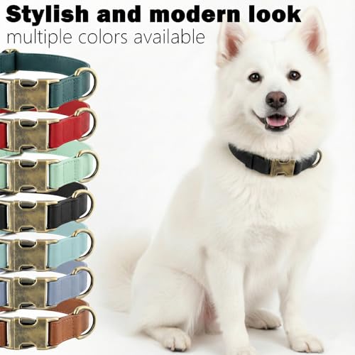 Image of B&F Dog Collar for Small Dogs Silicone Leather Dog Collars Soft Flexible Waterproof Odor-Proof Durable Thick Classic Adjustable Pet Puppy Collar (Black, XS (9-12 inch Neck))
