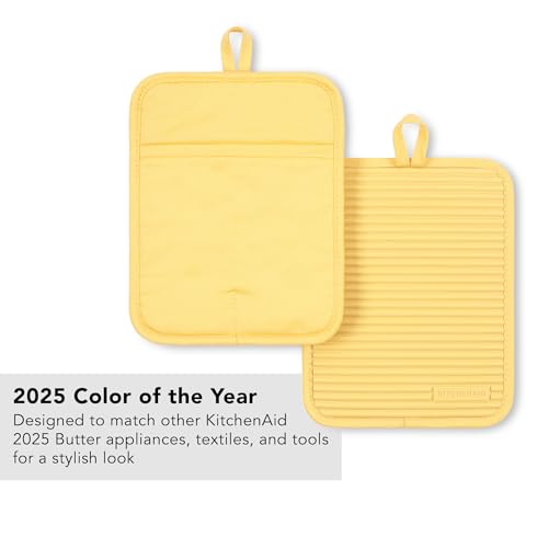 image for KITCHENAID Ribbed Soft Silicone Pot Holder 2-Pack Set, 2025 Color of T