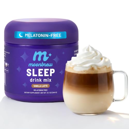 MoonBrew Magnesium Vanilla Latte Sleep Aid - Sugar-Free Calming Drink Mix