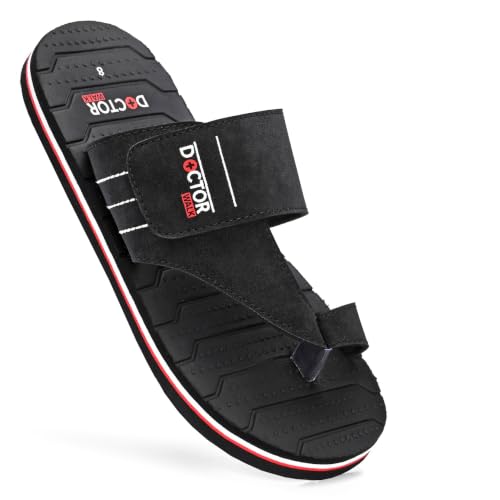Image of Doctor Walk Men's Ortho Comfort Toe-Ring Slippers | Lightweight Non-Slip Cushioned Daily Wear Casual Sandals & Chappal for Men Extra Soft