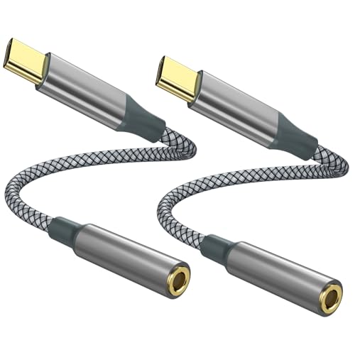 USB C - Aux I[fBIhOP[uR[h (2pbN) Type C - 3.5mmXwbhzWbNA_v^[ iPhone 15 Pro Max/15 Pro/15 Plus Samsung Galaxy S23/S22/S21 
