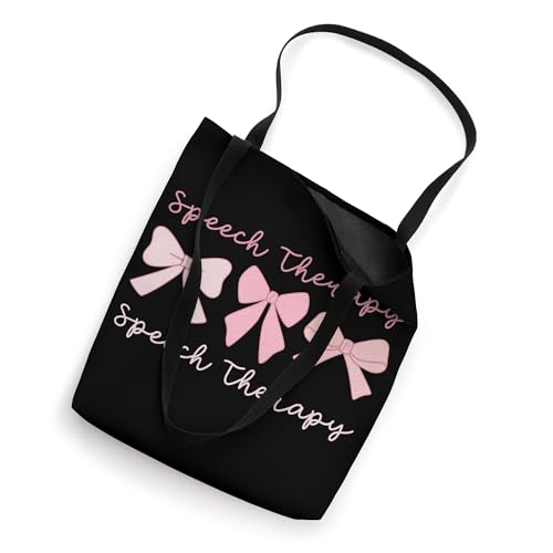 Bolso tipo tote para terapia del habla y el lenguaje, diseño coquette con lazos rosas miniatura 2