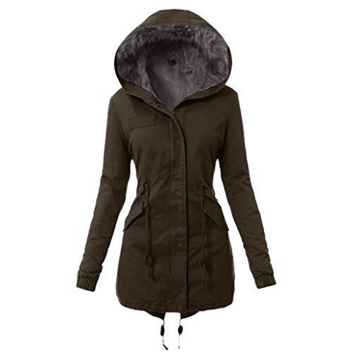 RUIVE Women's Plus Size Winter Coats Faux Fur Lined Quilted Jackets Fashion Winter Parka Green