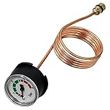 Manómetro de alta calidad compatible con la caldera Combi Vaillant. Situado en la parte delantera de tu caldera, este medidor de presión detecta cuando la presión es demasiado baja, demasiado alta o simplemente correcta.