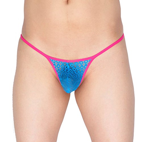 5PCs/Lot Men's Lace Thong Mini Bikini Gay Underwear Holes Jacquard Male T-Back G-String Pants4