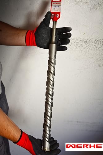 WERHE Concrete Drill Bit SDS Max 28x600mm - Hammer Drill Bit with 4 Cutting Edges for Concrete and Brick - Precise and Durable - Image 3
