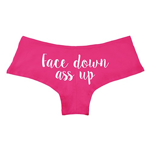Face Down Ass Up Funny Women's Boyshort Underwear Panties - Fuchsia Large