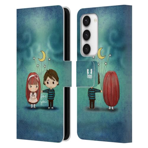 Carcasa de Cuero Tipo Libro para Samsung Galaxy S23 5G con Diseño Darte La Luna Y Las Estrellas