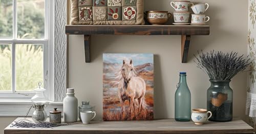Image of Yihui Arts Vintage Horse Pictures - Rustic Farmhouse Canvas Wall Art for Modern Contemporary Decor
