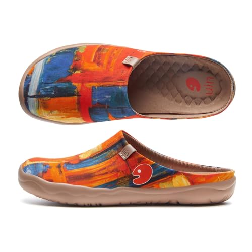 Pantoufles peintes Malaga en toile confortables chaussures d'intérieur UIN