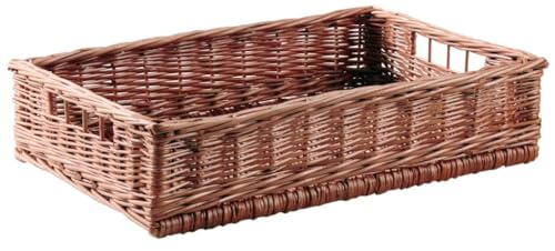 AUBRY GASPARD - Panier Ouvreuse Cinéma Osier Buff - Coloris Naturel Noisette - 40 x 28 x 10 cm - Fabrication Artisanale - Idéal Rangement Décoration...