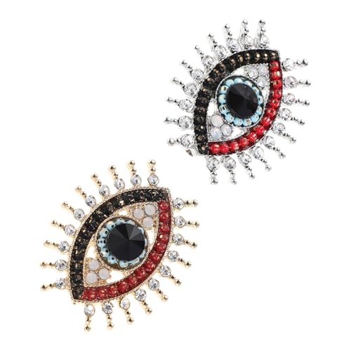 Broche de ojo malvado turco elegante con gemas de imitación para chales