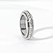 Pingyongchang Anxiety Rings Titanium Steel Spinner Fidget Band Rings for Women Ladies Cubic Zirconia Relieving Anxiety Wedding Promise Lucky Statement Rings-6