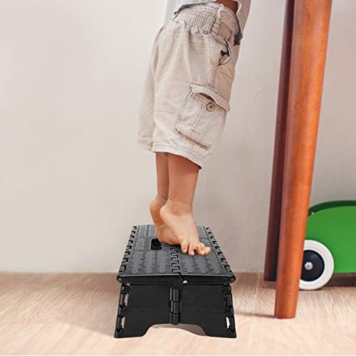 Portable Folding Step Stool, Children Elderly Disabled Step Stool, Large 38 * 21.5 * 13cm Children Foot Step Stool, Sturdy Plastic Non-slip Step Stool with Carry Handle for Travel Bathroom Car Step
