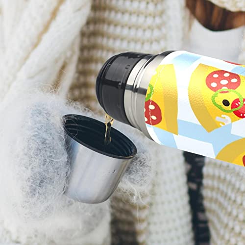 Insulated Water Bottle Stainless Steel Water Bottles Metal Water Bottle, Food Cartoon Pizza Plaid #TOP5