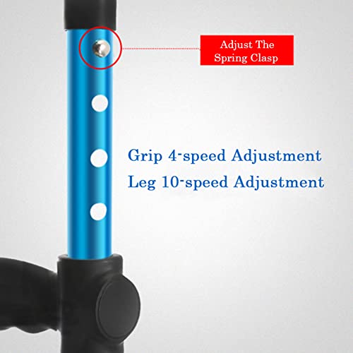 Muleta de Antebrazo de Aluminio (2 Unidades), Muletas Plegables para Caminar con Pies de Goma Antideslizantes y Bolsa de Almacenamiento, Muleta de Codo Ajustable para Mayores y Adultos (Azul)