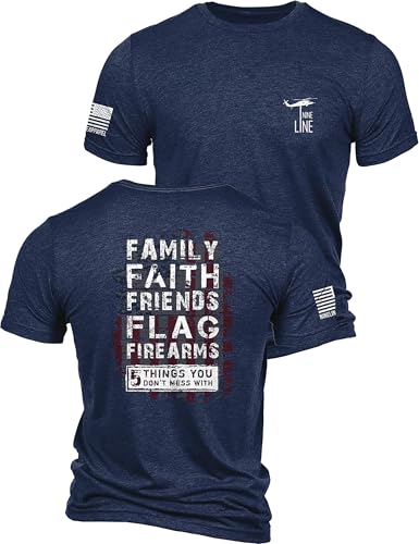 Nine Line 5 Things You Dont Mess with Mens Patriotic T-Shirt American Flag Shirt USA Made 9 Line Apparel Veteran Shirt