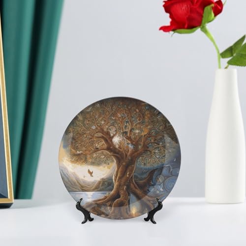 Plato decorativo de porcelana Bone China de 6 pulgadas miniatura 6
