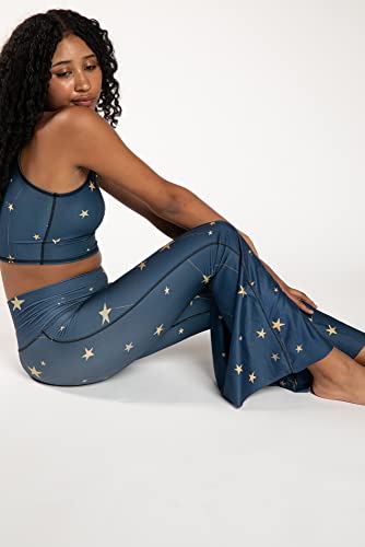 Teeki Great Star Nation Navy Crop Bell Bottom Pant For Women - Small #TOP3