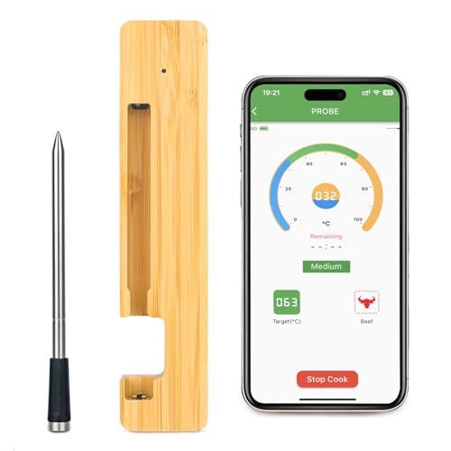 Preisvergleich Produktbild Withosent Kabelloses Smart-Fleischthermometer / 50m Bluetooth Grillthermometer / Bratenthermometer / Meat Thermometer Für Oven / Ofen / Grill / Küche / BBQ Smoker Rotisserie Weihnachtsgeschenke
