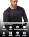 HovSiyla 3 Pack Men's Thermal Underwear Shirts Compression Fleece Lined Long Sleeve Athletic Base Layer Cold Weather Black Grey White 2XL