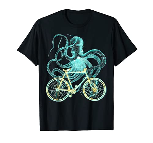 Pulpo en bicicleta animal Pulpo ciclismo Camiseta