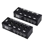 Sxhlseller 4 Kanal XLR Kabel Splitterbox, 3 polige XLR Splitterbox für Mikrofon Mehrfachverteilung und Studioaufnahmen, Phantomspeisung