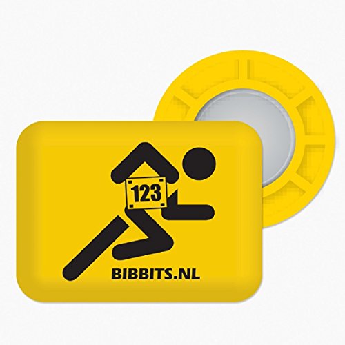 BibBits - Dispositivo de sujeción de dorsales deportivos (magnético, disponible en 7 colores) amarillo Talla:amarilo