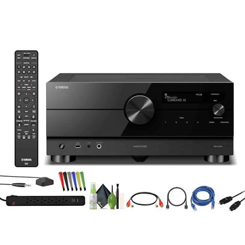 Image of Yamaha RX-A4A AVENTAGE 7.2-Channel Surround Sound Network AV Receiver MusicCast Built-in Wi-Fi and Bluetooth Streaming Home Theater System Bundle with Accessories