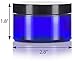 4 oz Cobalt Blue PET Plastic Low Profile Jar with Black Lids (12 pack) Refillable Empty Containers