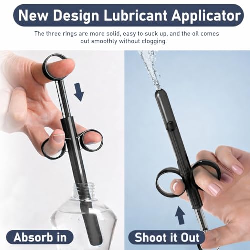 Image of 2 Pack Lube Applicator - Lube Shooter with Smooth Rounded Cap,Lube Applicator Reusable,Suitable for Men and Women(Gery)