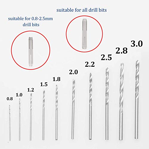 Pin Vise Hand Drill Bit Set,iBayx Micro Mini Twist Drills Set with Precision Hand Drill Rotary Tool,Twist Drills,Drill Holders and Bench Vice for Wood, Jewelry, Plastic Craft DIY Etc (0.8-3.0mm)